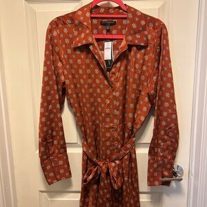 Banana Republic Orange Floral Midi Dress - NWT